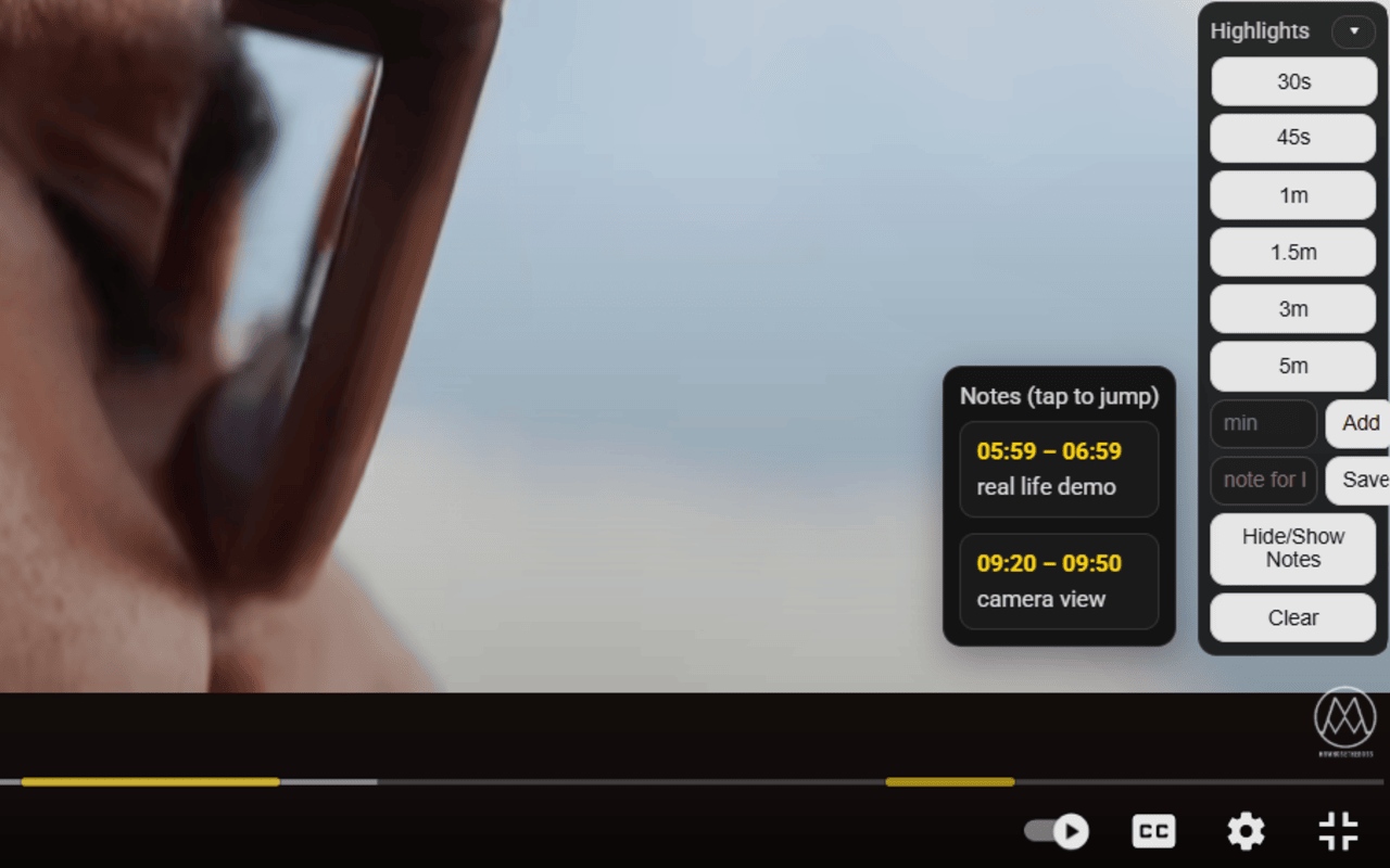 Highlighting timestamps demo