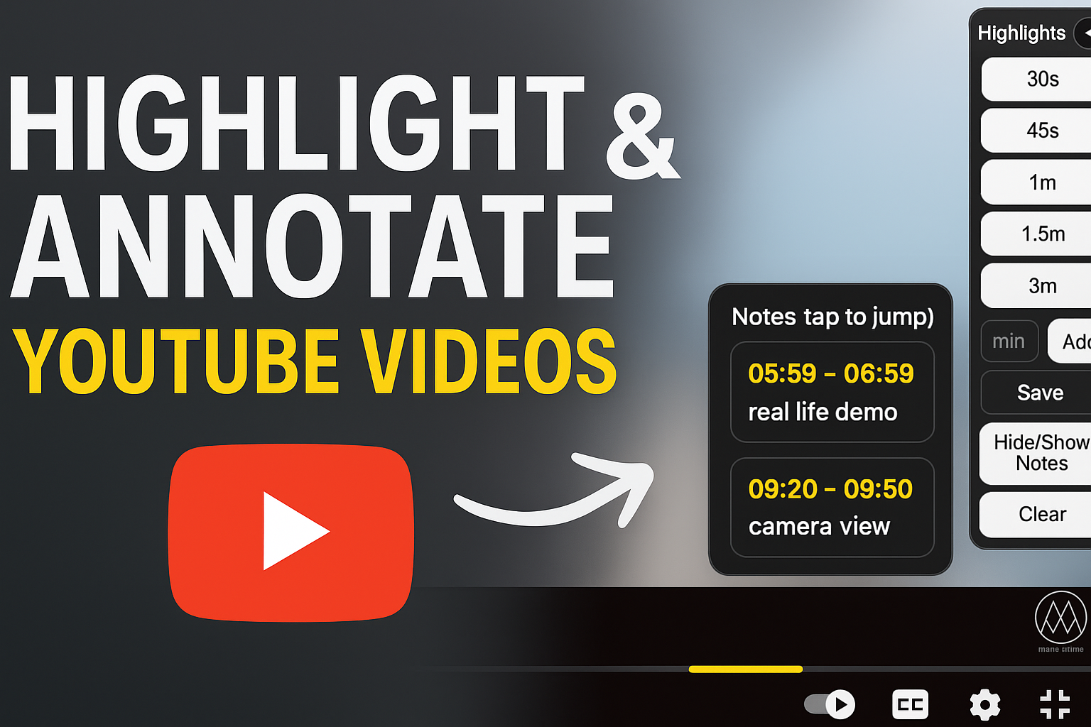 Adding notes to video highlights