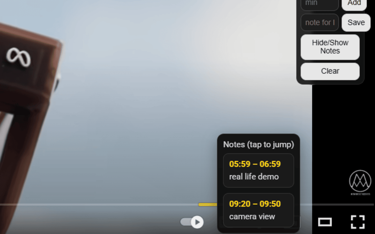 Viewing saved highlights on timeline